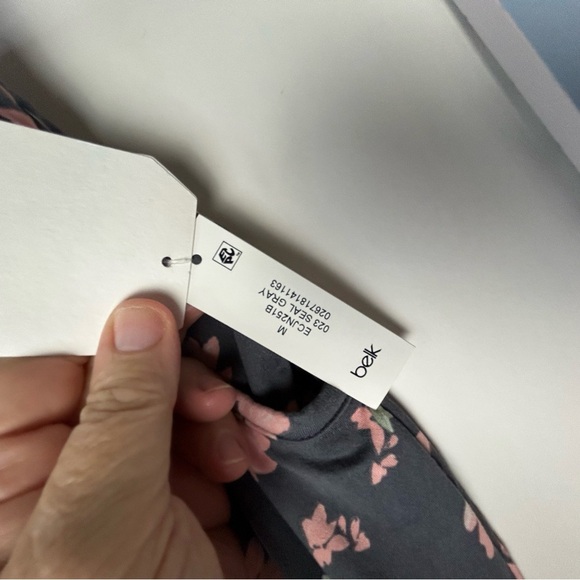 Belk Wonderly Gray Charcoal Lounge Pajama Pants w/Pink Floral Accents Medium NWT - Picture 5 of 10